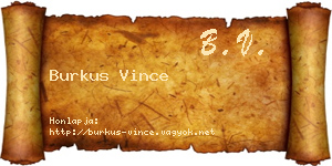 Burkus Vince névjegykártya